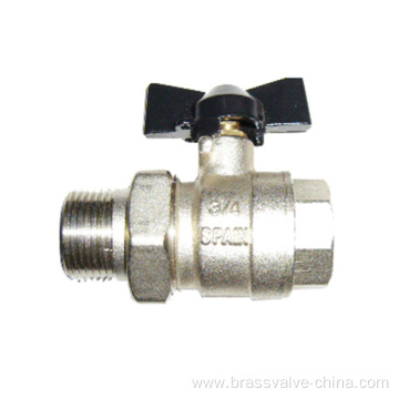 Aluminum butterfly handle ball valve with union